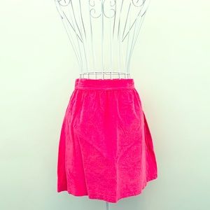 Girls Pink Cord Shrimp & Grits Kids Skirt, Sz 9/XL